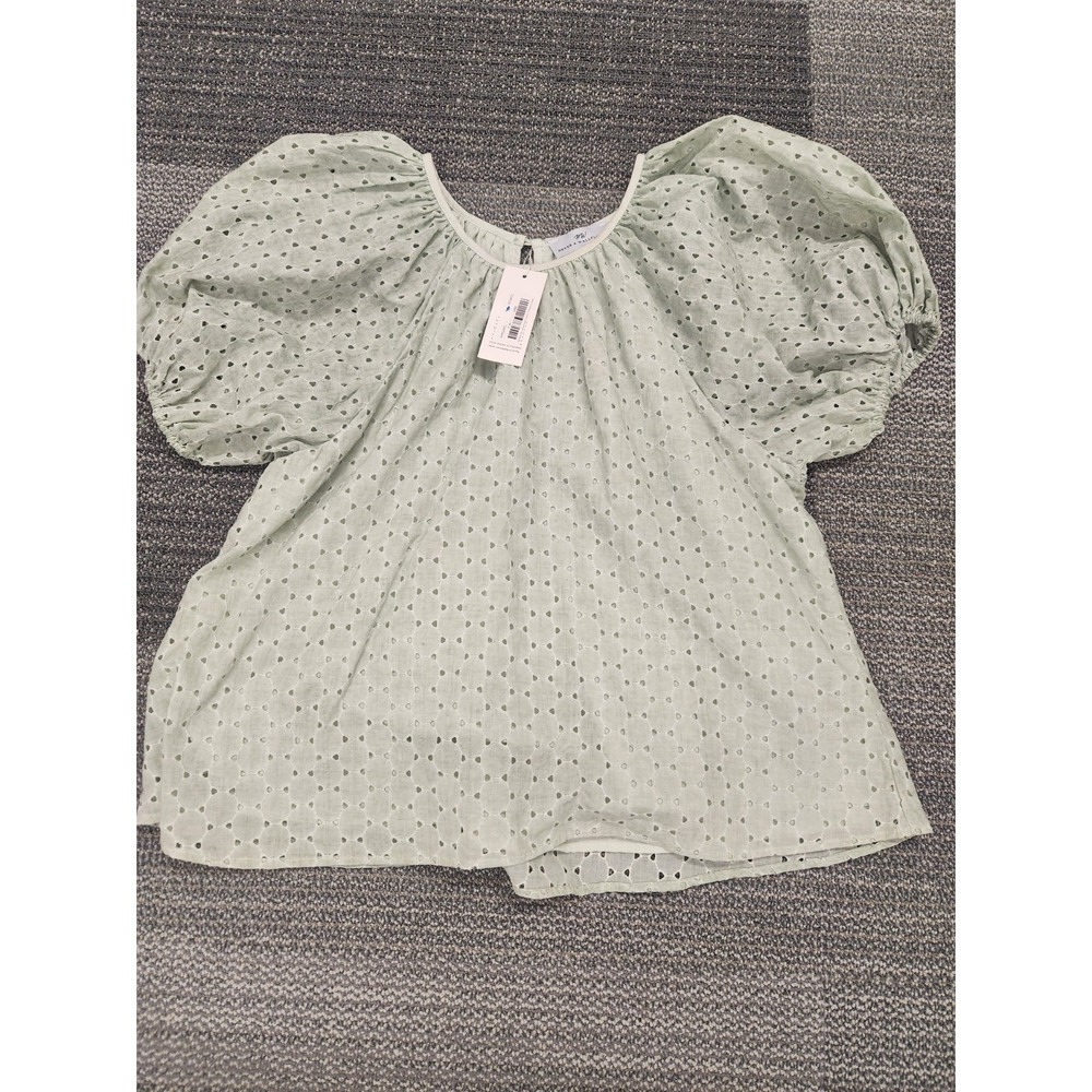Never A Wallflower Eyelet Lace Blouse Seafoam Green Size Medium New With Tags
